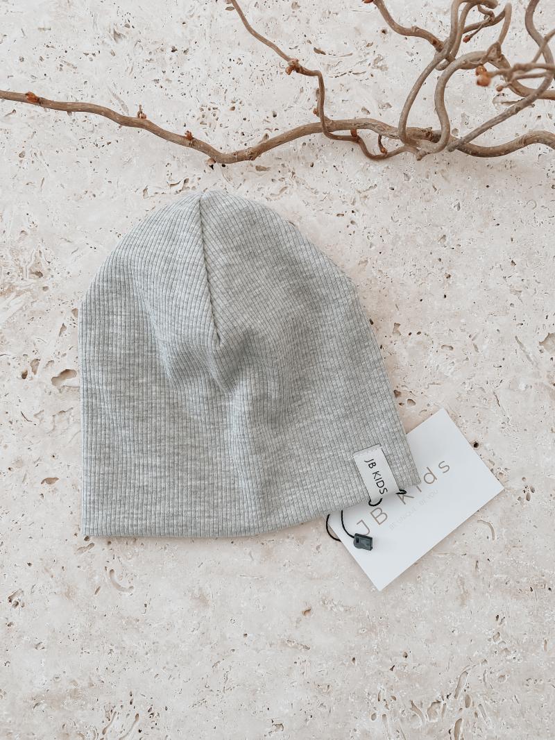 Beanie Ripp Grau Uni