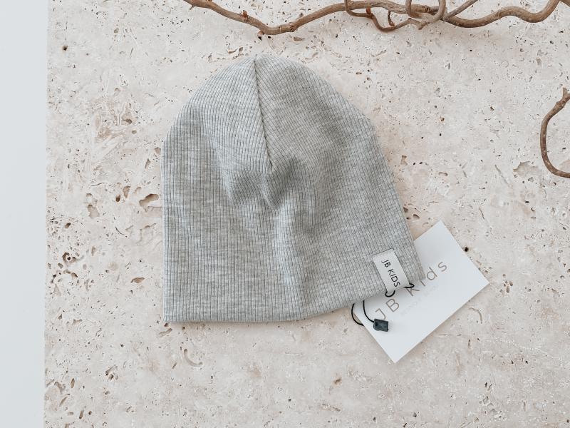 Beanie Ripp Grau Uni