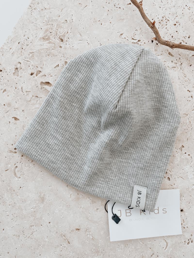 Beanie Ripp Grau Uni