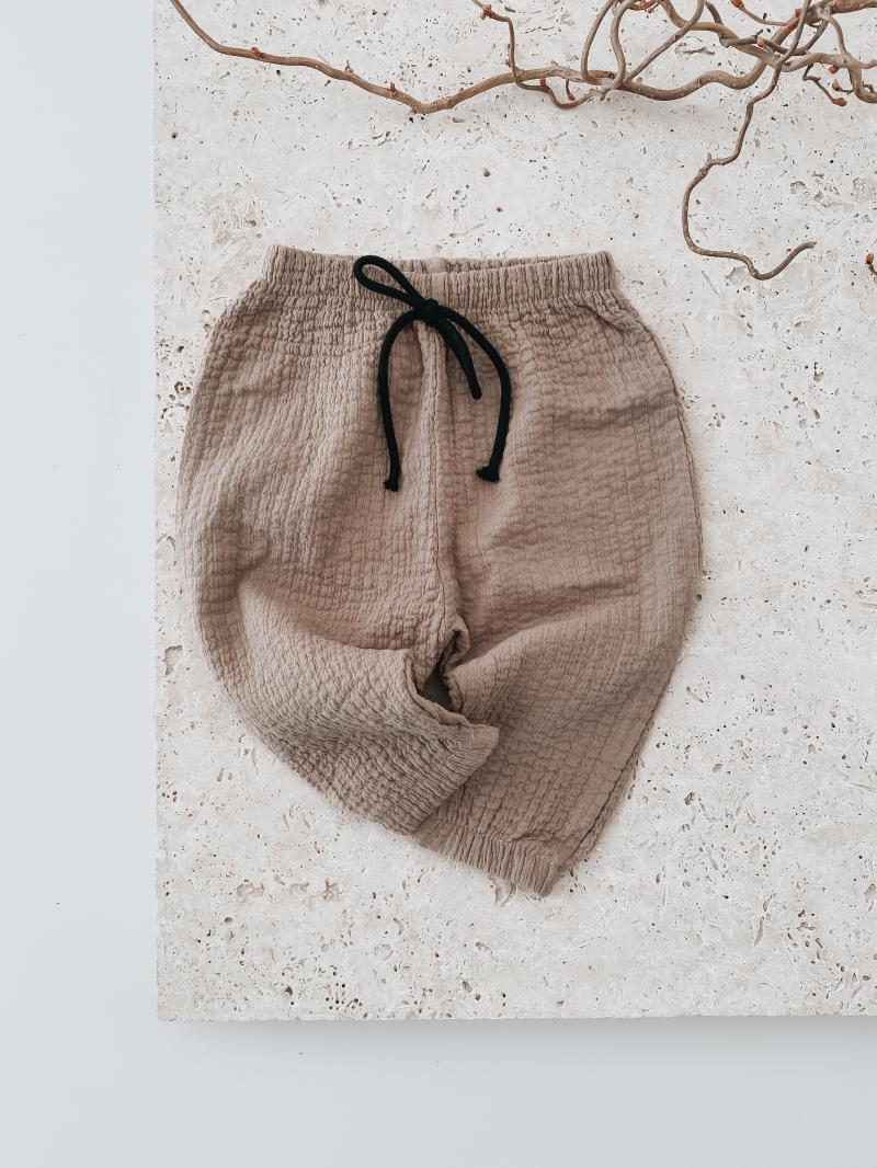 Musselin Hose Dunkel Beige