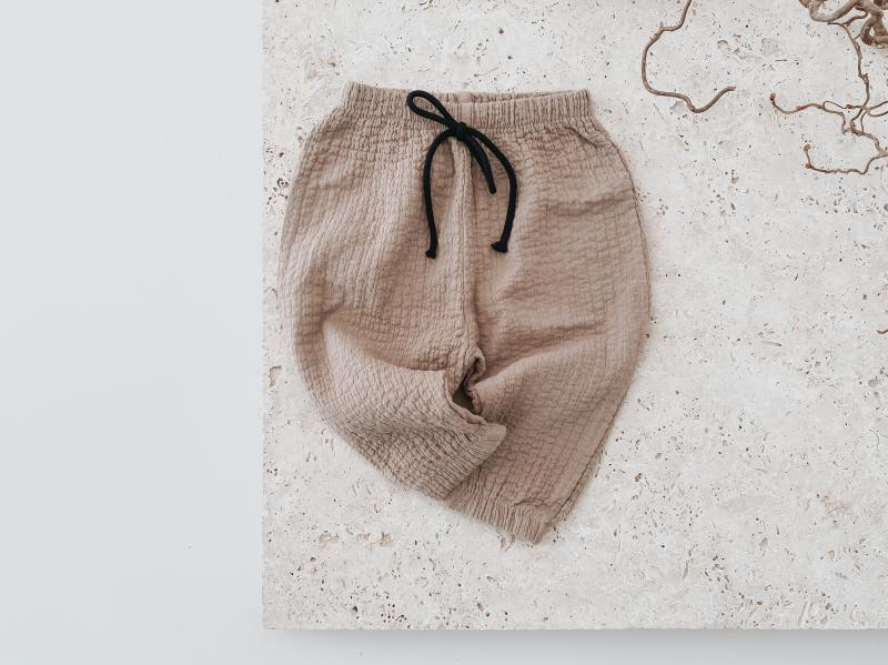 Musselin Hose Dunkel Beige