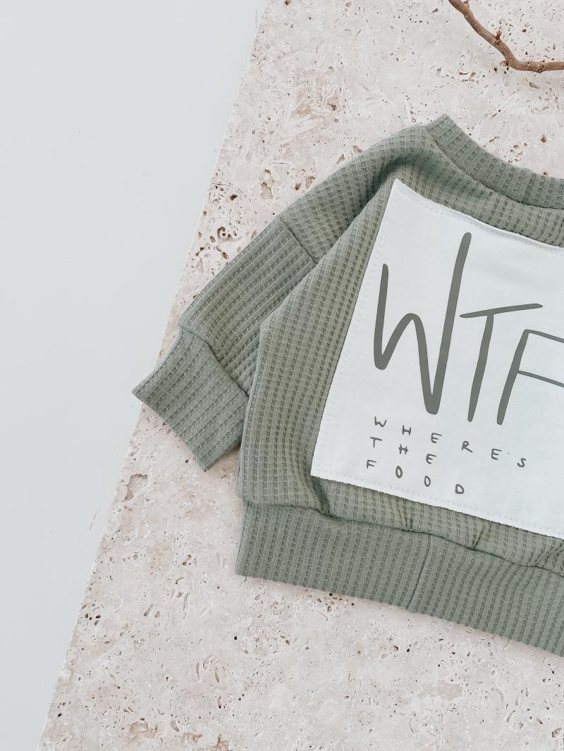 Oversize Sweater Dark Sage Waffel WTF