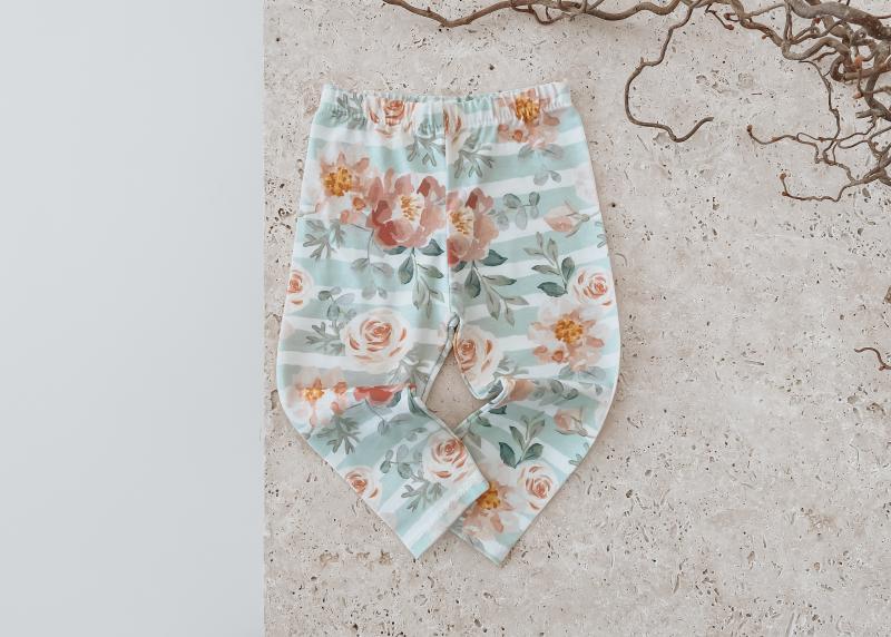 Leggins Flowers Stripe