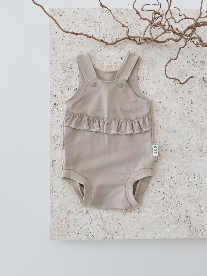Sommer Romper Rüsche Beige