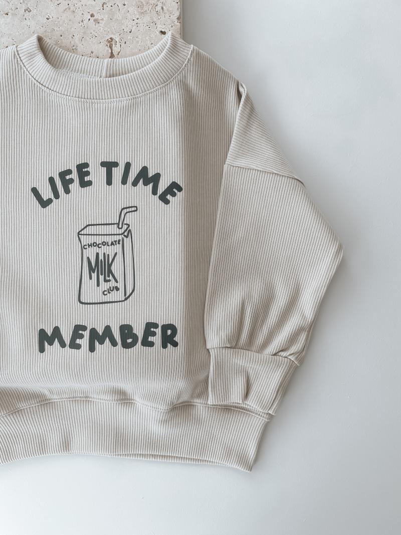 Oversize Sweater Ripp Natur Lifetime Member