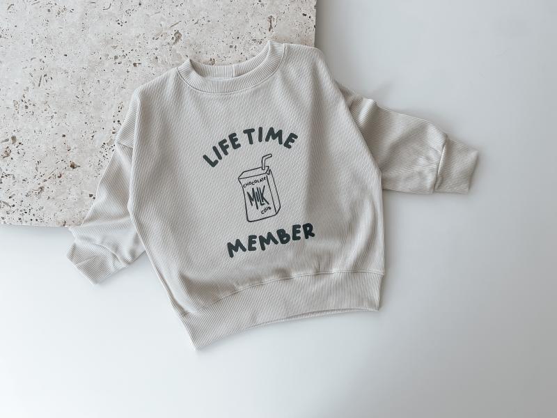 Oversize Sweater Ripp Natur Lifetime Member