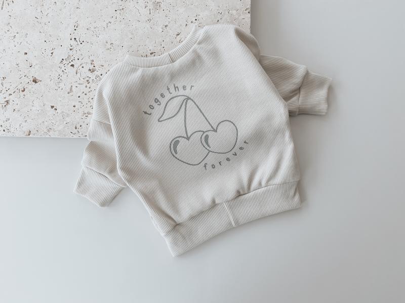 Oversize Sweater Natur Kirsche