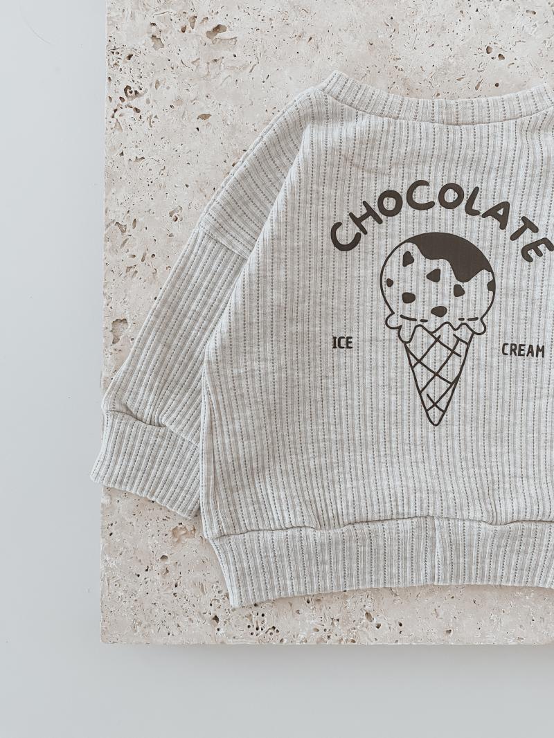 Oversize Sweater Beit Ripp Greige Icecream