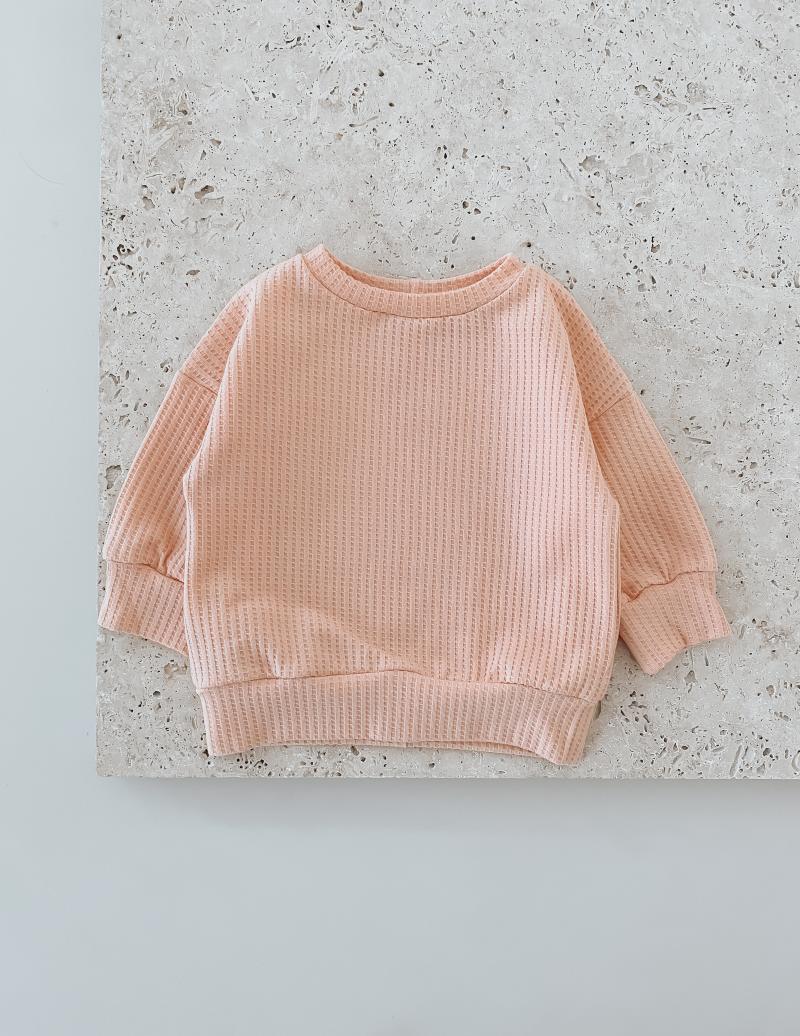 Oversize Sweater Soft Waffel Peach Rose
