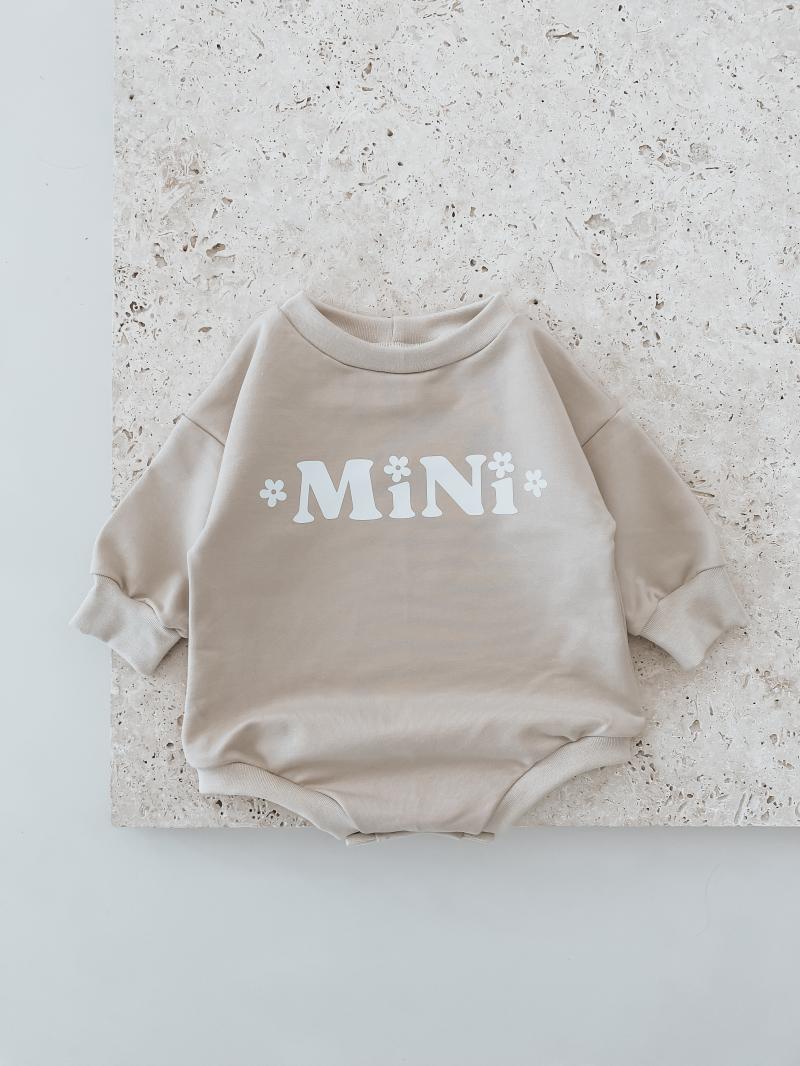 Sweater Romper Mini Flower Beige