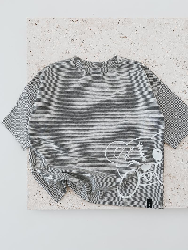Oversize T-Shirt Stripe Teddy