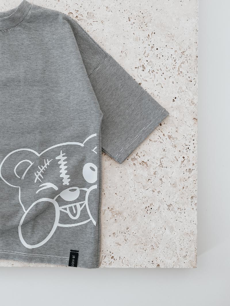 Oversize T-Shirt Stripe Teddy