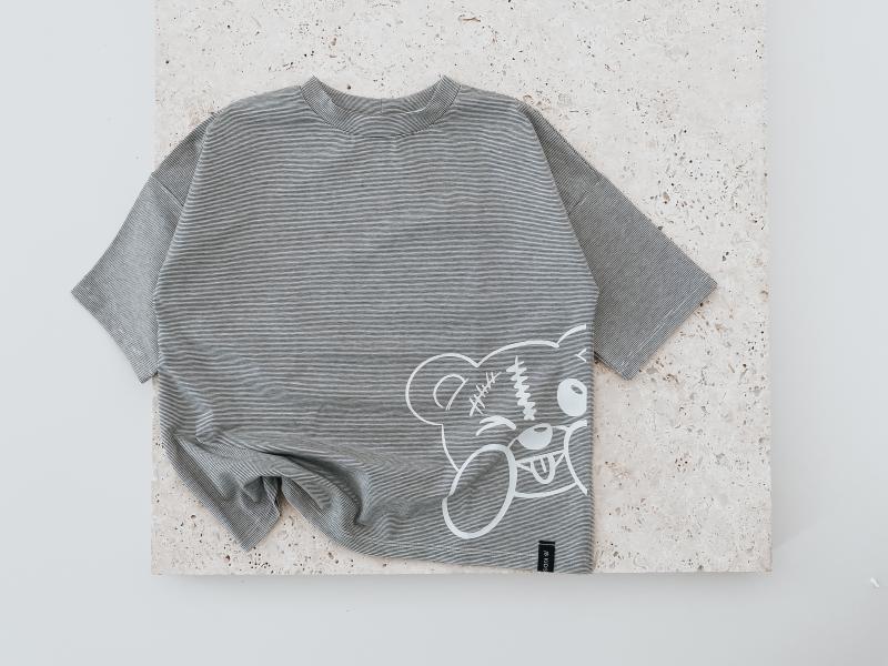 Oversize T-Shirt Stripe Teddy