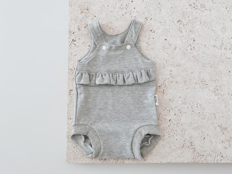 Sommer Romper Rüsche Grau