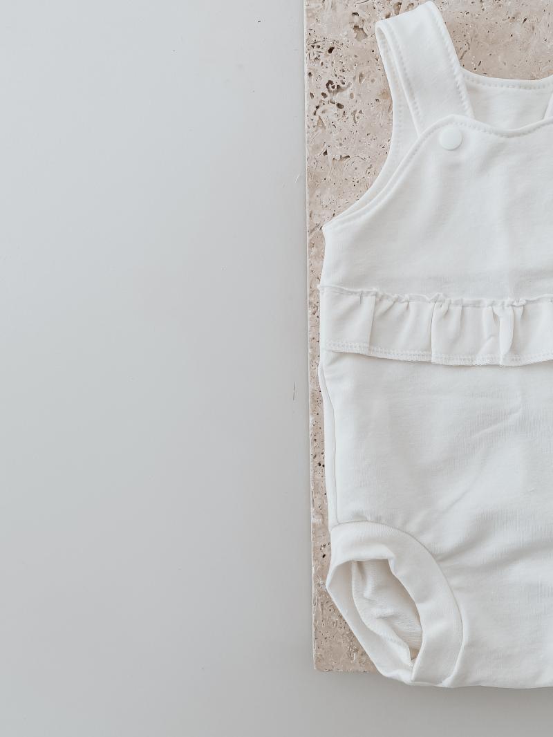 Sommer Romper Rüsche Creme