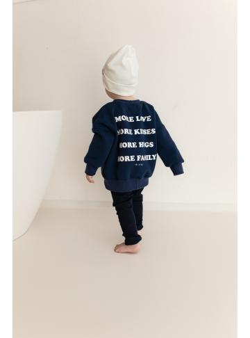 Oversize Sweater Dunkelblau 'More Love'