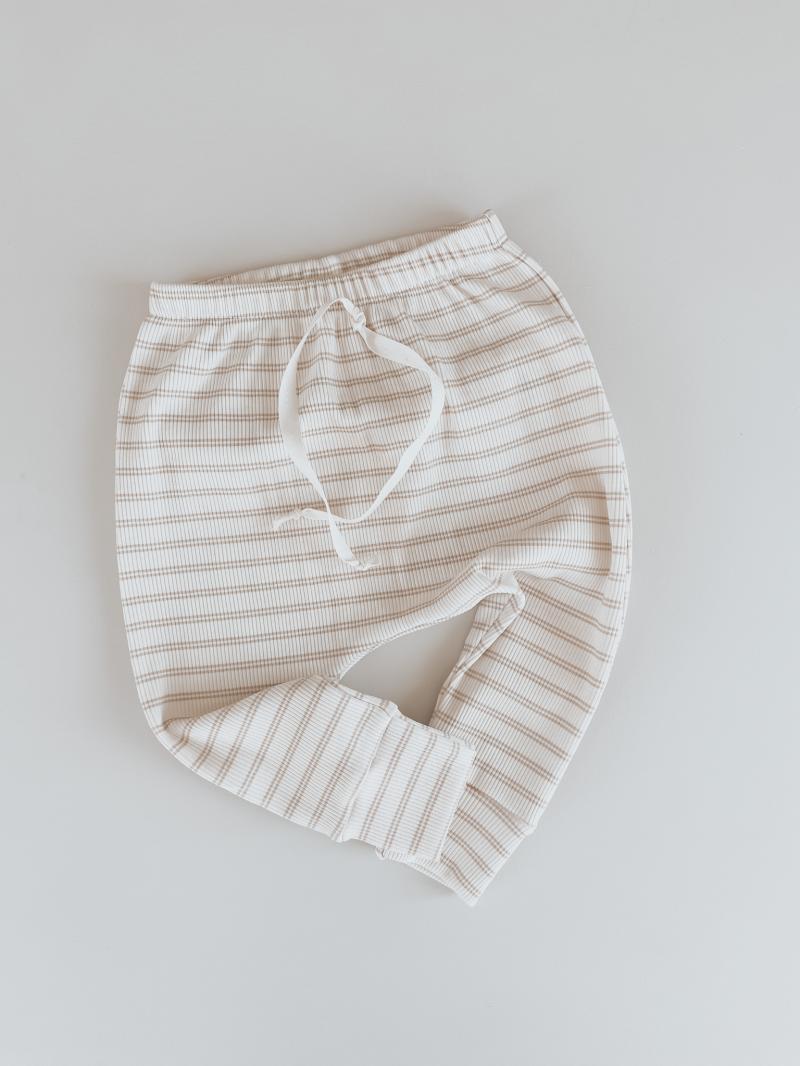 Slim Hareem Pants Streifen Beige