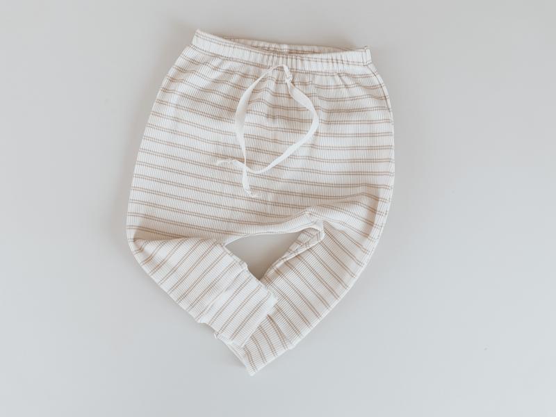 Slim Hareem Pants Streifen Beige