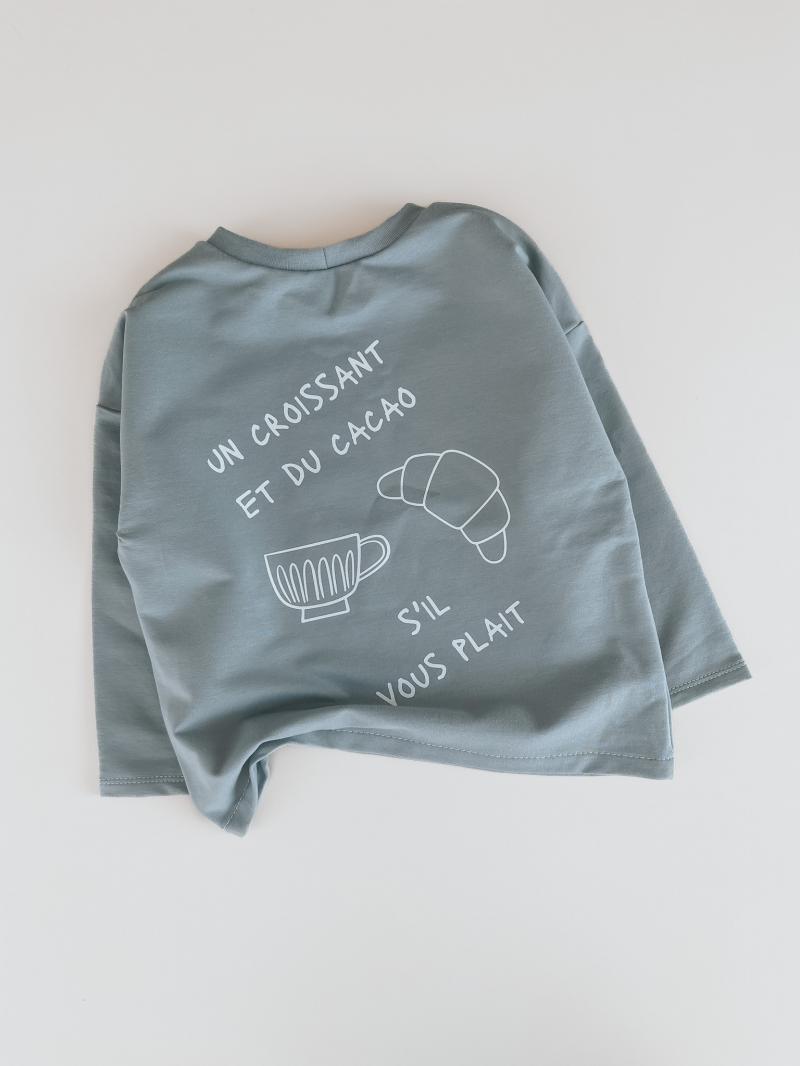 Oversize Shirt Stahl Blau Croissant