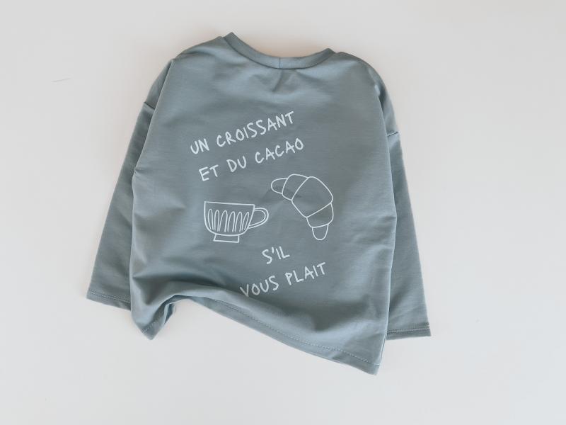Oversize Shirt Stahl Blau Croissant