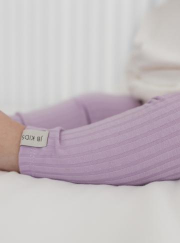 Leggins Breitripp Flieder