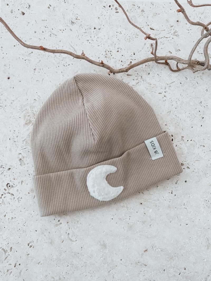 Hipster Beanie Dunkel Beige Moon