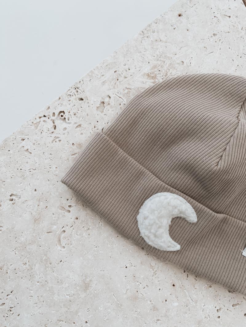 Hipster Beanie Dunkel Beige Moon