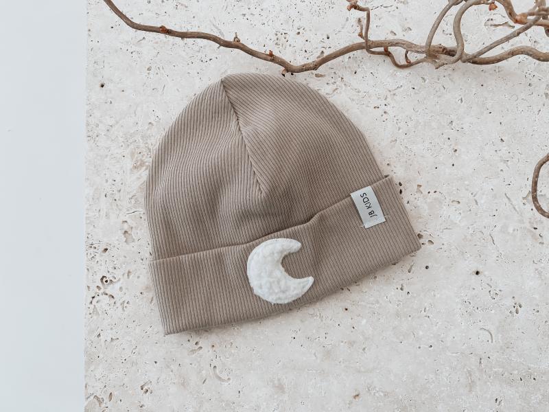 Hipster Beanie Dunkel Beige Moon