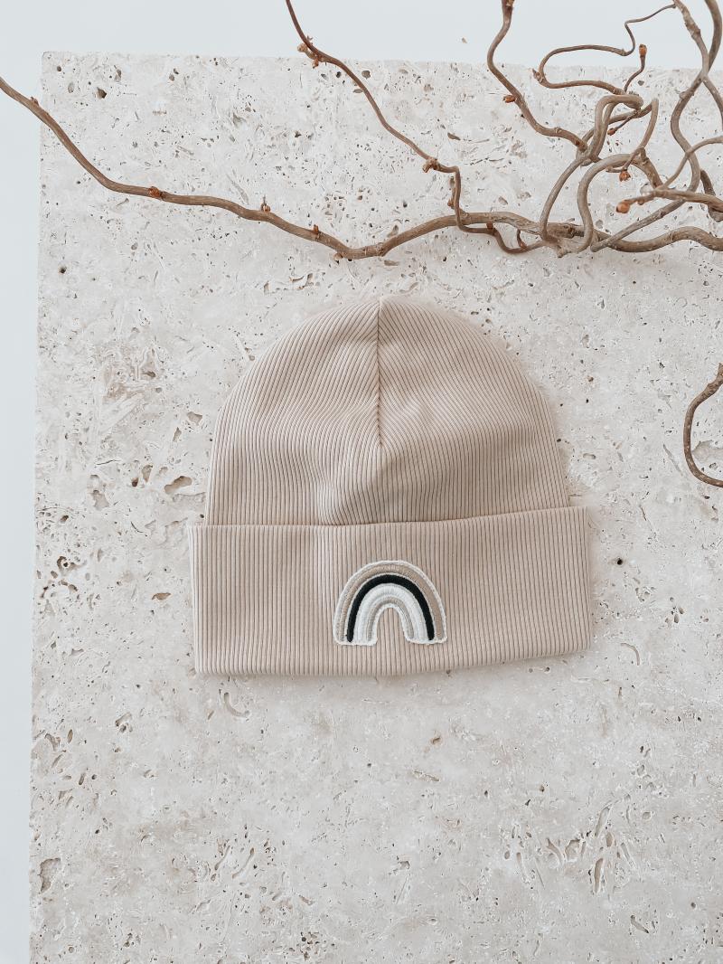 Hipster Beanie Beige Rainbow