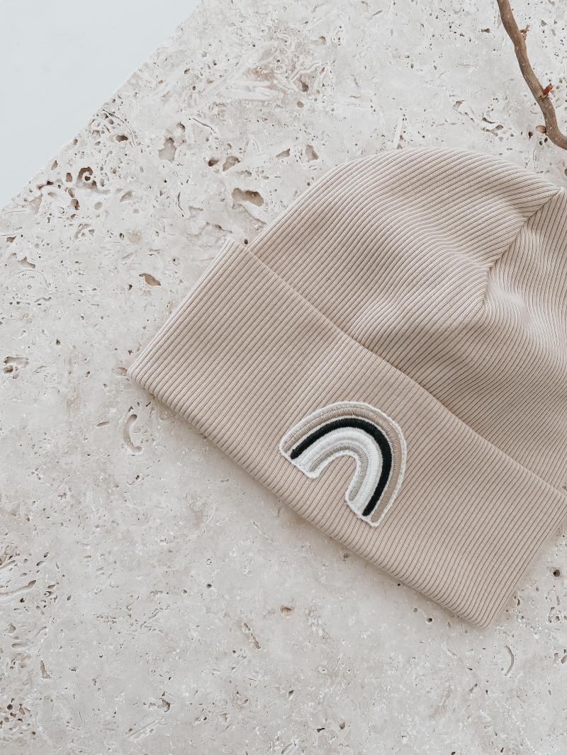 Hipster Beanie Beige Rainbow