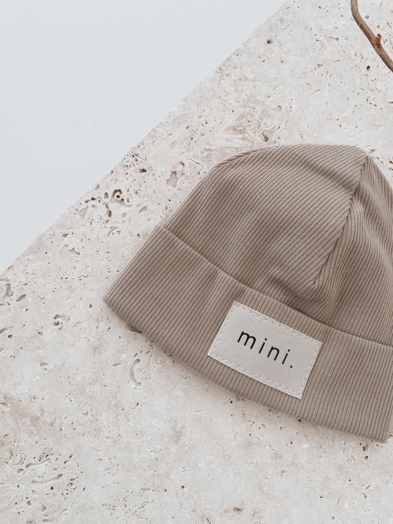 Hipster Beanie Dunkel Beige Mini