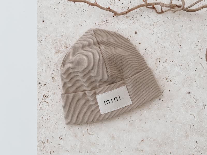 Hipster Beanie Dunkel Beige Mini