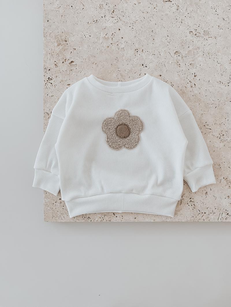 Oversize Sweater Ripp Creme Flower
