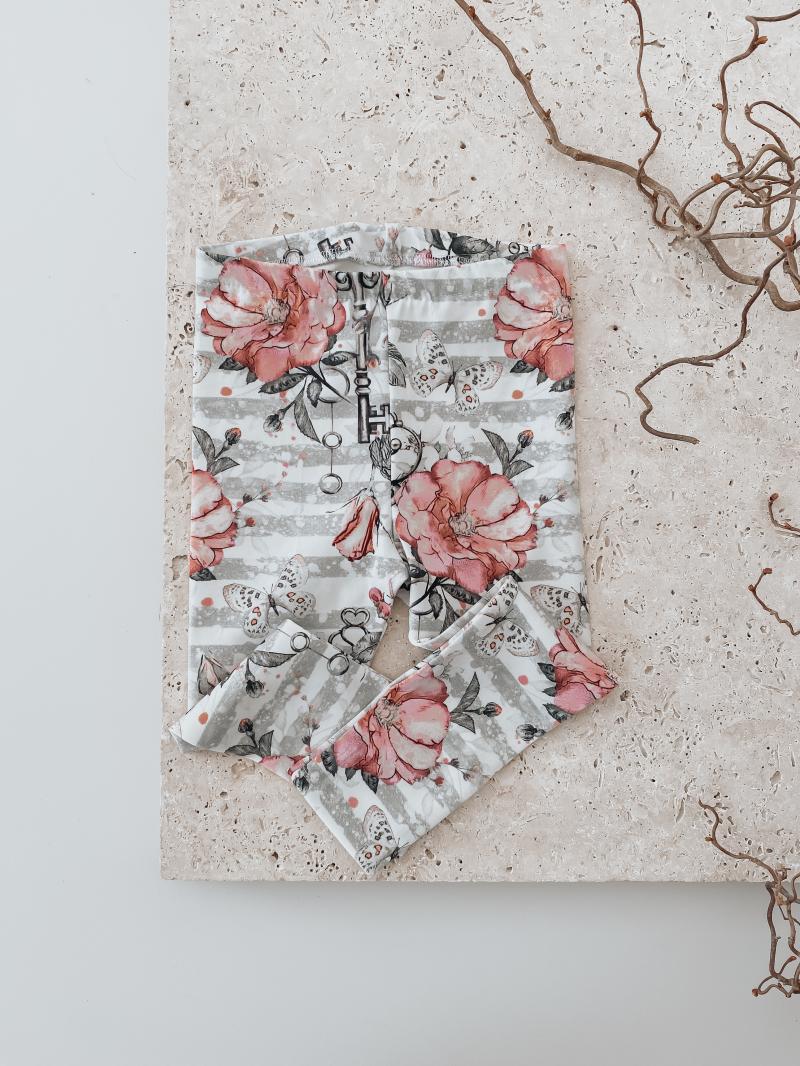 Leggins Grey Flowers