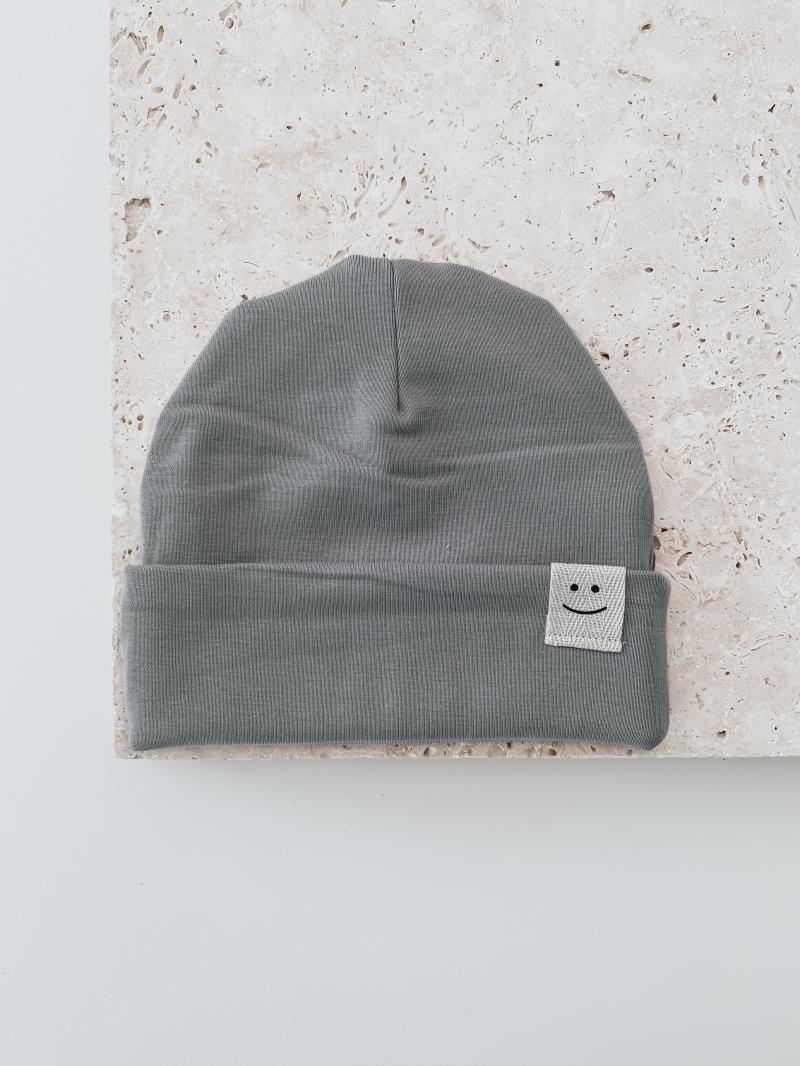 Hipster Beanie Grey Smiley