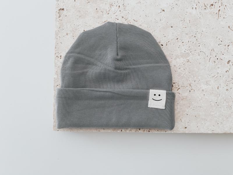Hipster Beanie Grey Smiley