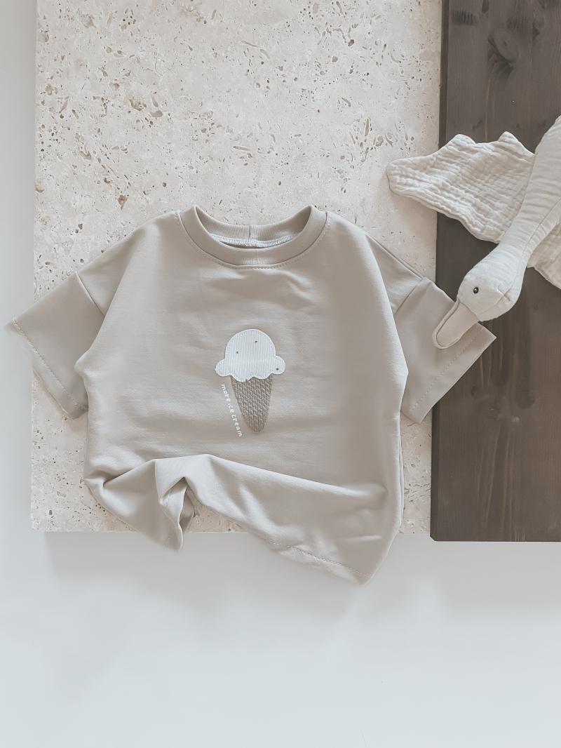 Oversize T-shirt Beige Ice Cream