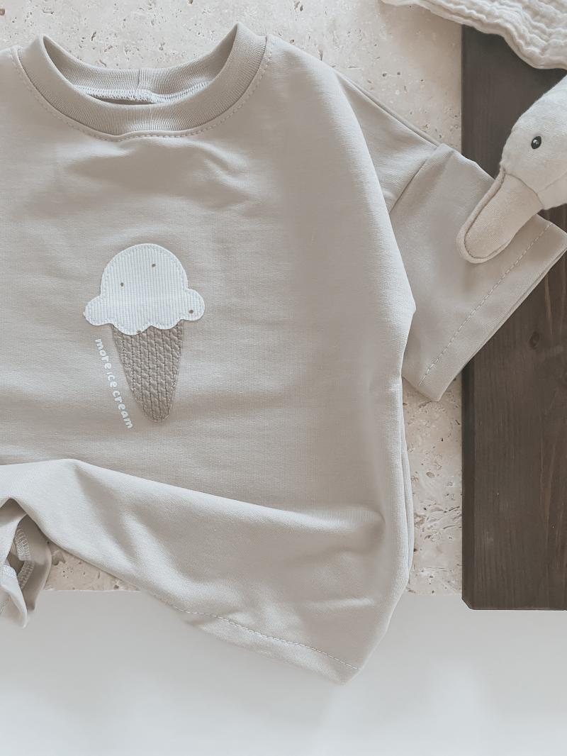 Oversize T-shirt Beige Ice Cream