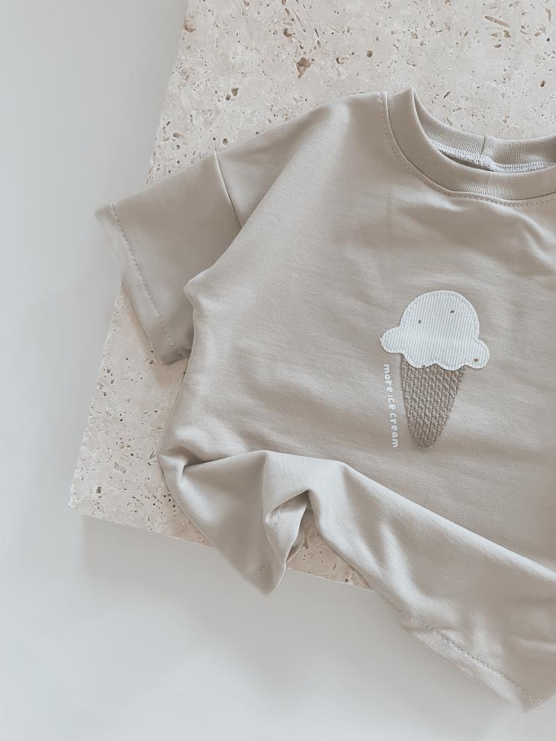 Oversize T-shirt Beige Ice Cream