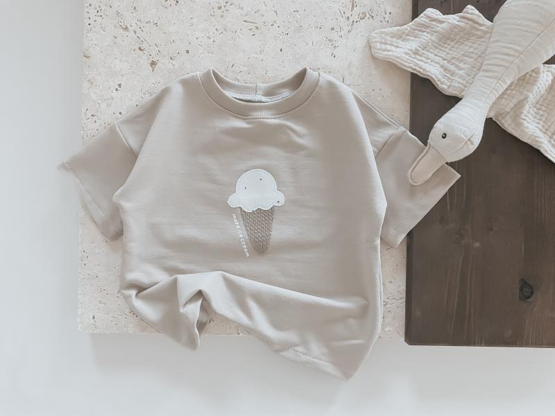 Oversize T-shirt Beige Ice Cream