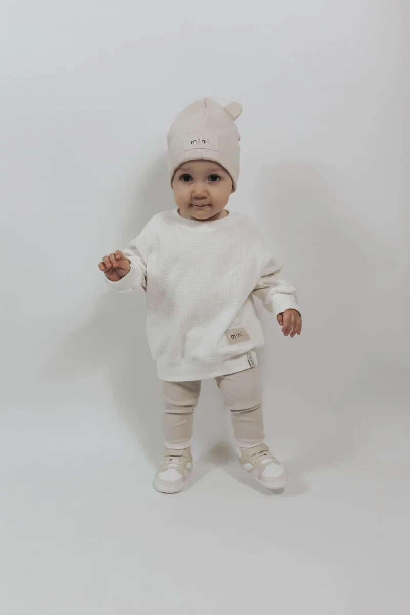 Oversize Sweater Soft Waffel Creme-Weiß