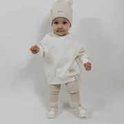 Oversize Sweater Soft Waffel Creme-Weiß