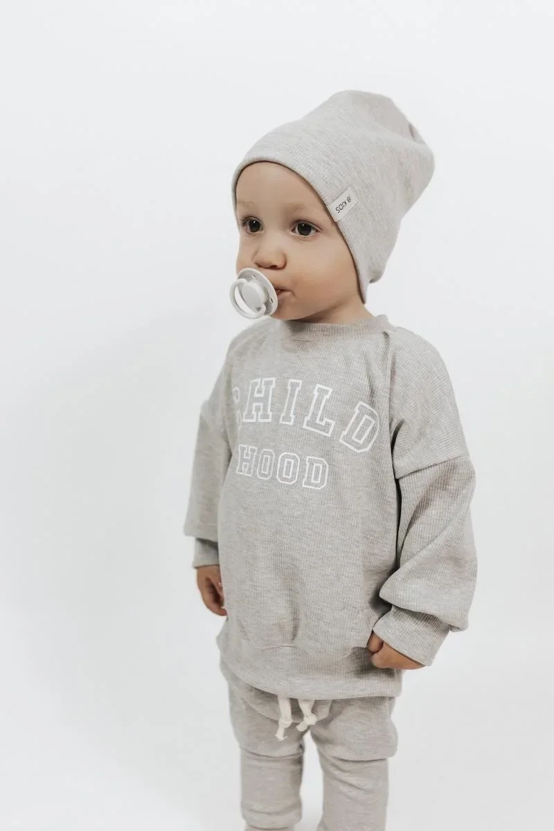 Basic Beanie - Ripped Grau