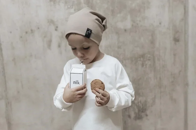 Lässige Slub Basic Beanie in Dunkelbeige aus leichtem French Terry J&B Design