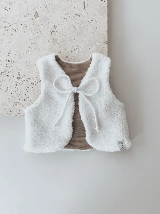 Teddy Weste Creme Nougat