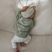 Baby Oversize Sweater Sage Salbei mit Puff-Folie Plott I love my Mommy J&B Design