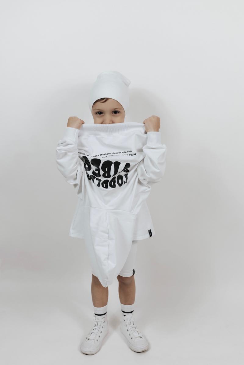 Oversize Hoodie Toddler Vibes White