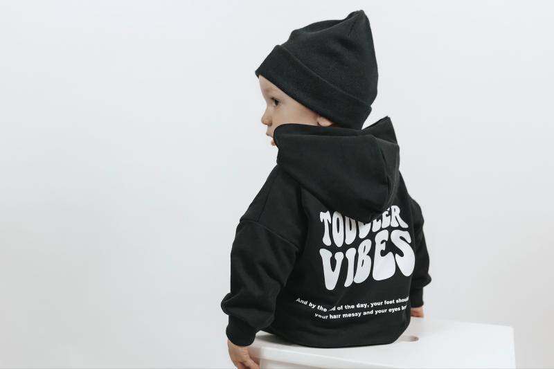 Oversize Hoodie Toddler Vibes Black
