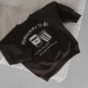 Oversize Baby Sweater Hellblau mit Statement Backprint No Time for your Bullshit