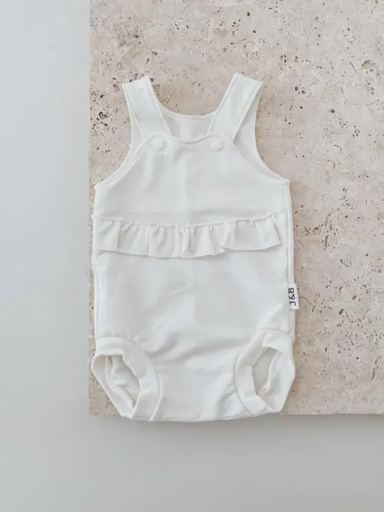 Sommer Romper Rüsche Creme